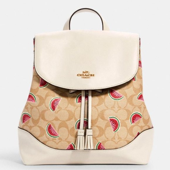 NWT COACH ELLA DRAWSTRING WATERMELON BACKPACK
